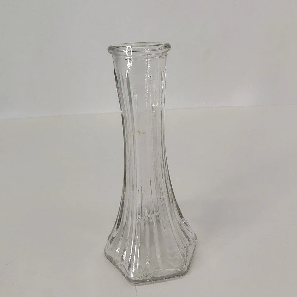 EO BRODY Bud Vase Ribbed Glass Floral Vase Table Decor 6